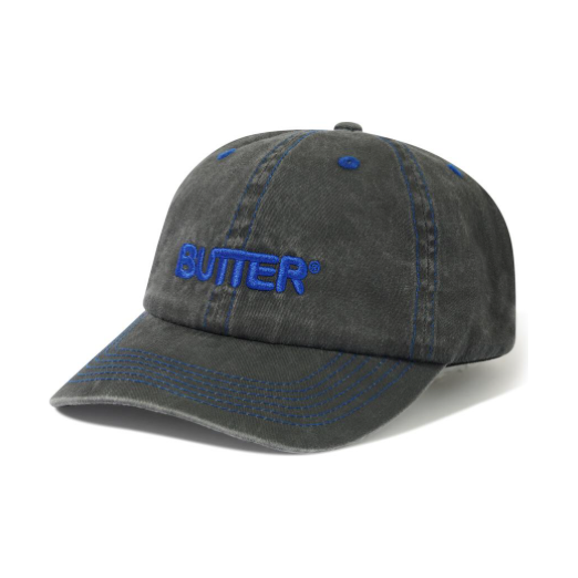 Butter Rounded Logo washed black Hat